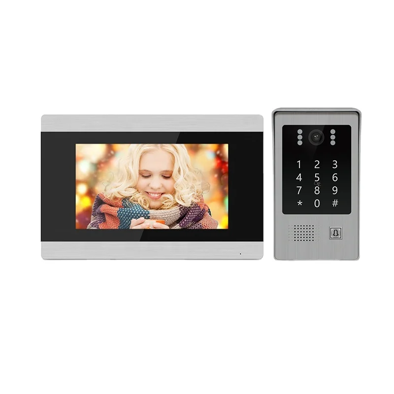 Bcom CAT5 Cable Digital IP Poe Smart Doorbell Intercom Kit Citofono Wifi Tuya Touch Screen 7 Inch Audio Video Intercom System