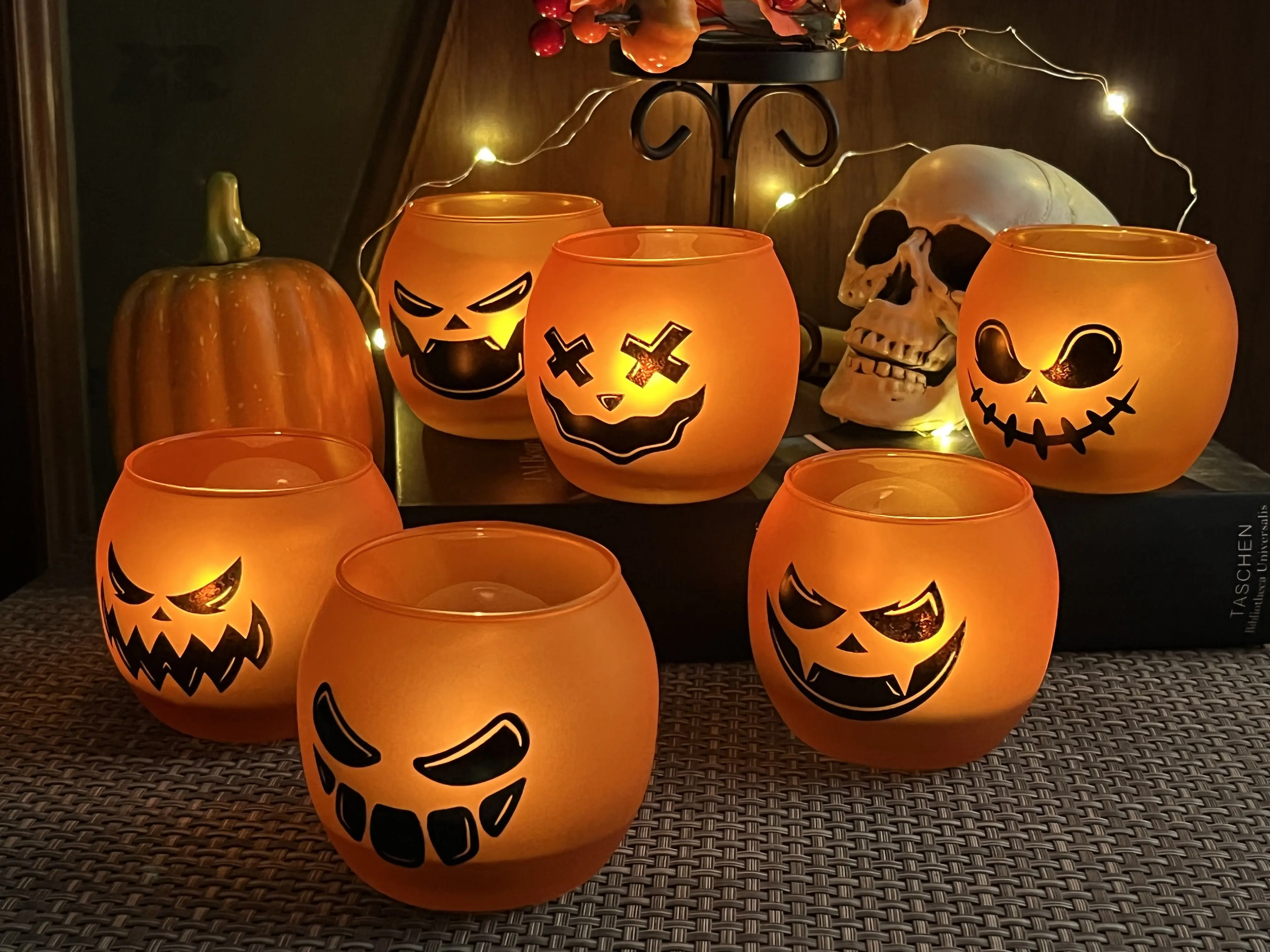 Festival Party Holiday Supplies Glass Candle Holder Gift Set Of 6