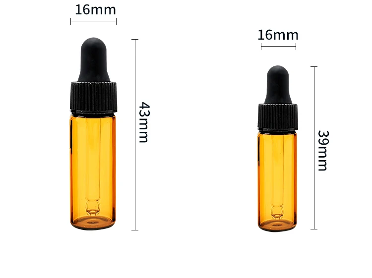 1ml 2ml 3ml 5ml Mini Glass Vials Dropper Bottle For Essential Oil