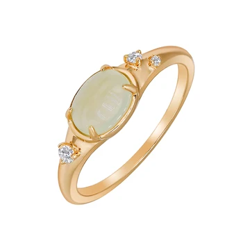Light Luxury Gem Female Handpiece Green Grape Stone Ring Sterling Silver 925 Ring