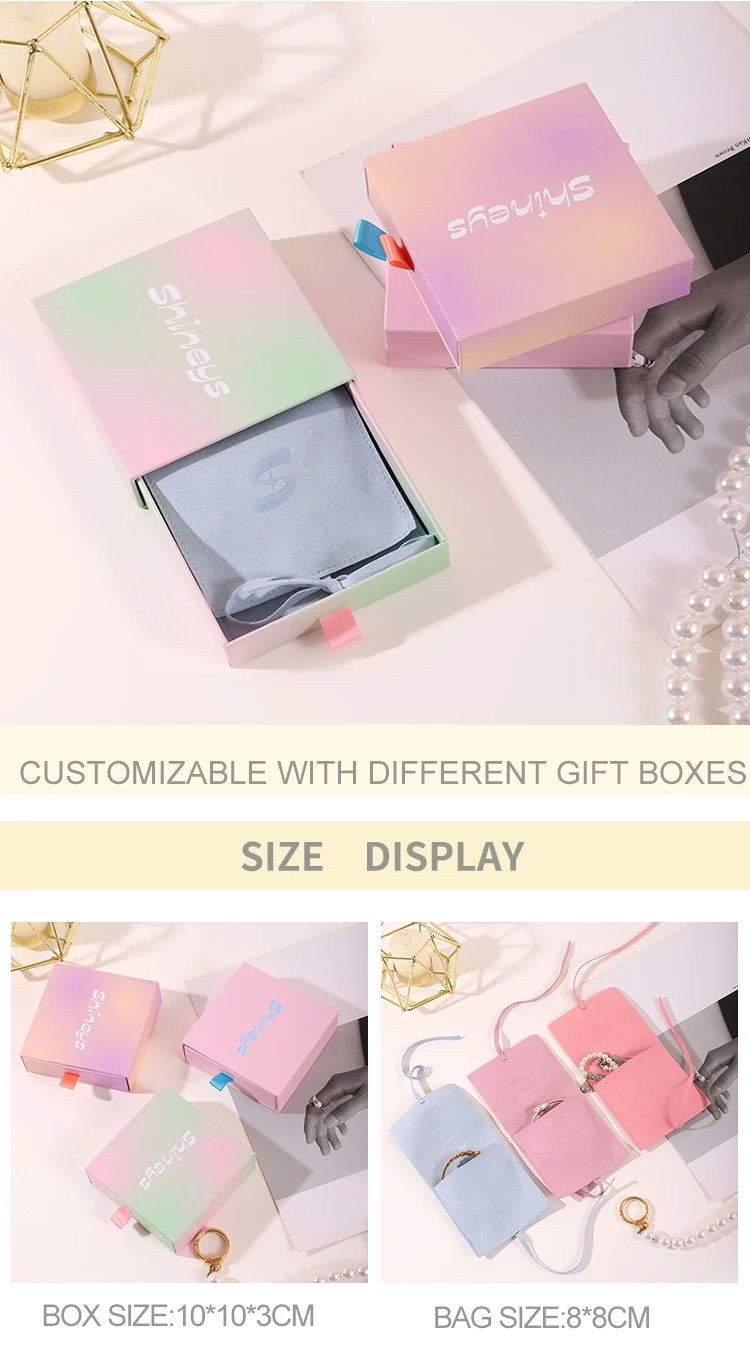 A1 Factory Customized Logo Luxury Design Gift Packaging Pendant Ring Necklace Paper Packing Box Jewelry Storage Jewelry Set details
