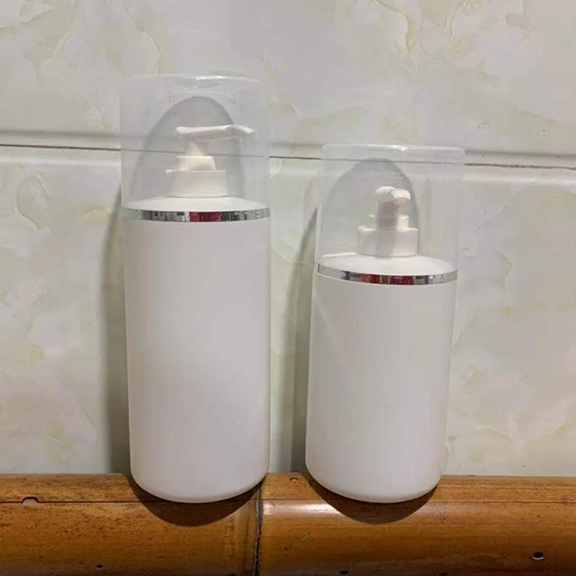 Hengjian 250ml 300ml 400ml 500ml 800ml White HDPE Plastic Haircare Package Hotel Shampoo Bottle with Transparent Cap