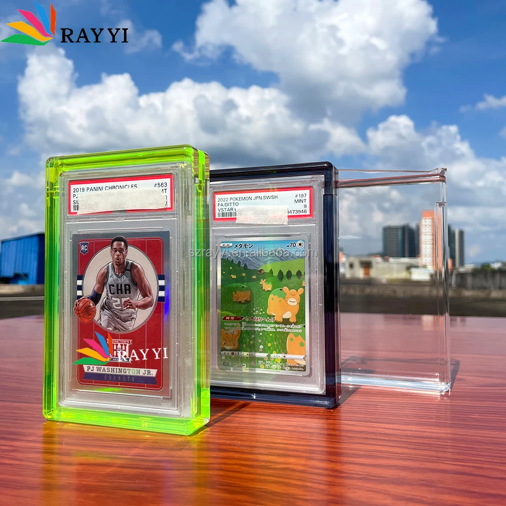 pokemon graded card display Zeraora 151/142 PSA Slab Extended Art Aluminum Case  C  PukaSlab mounted display solution for Trading Card collectors Ray Yi High Quality Clear