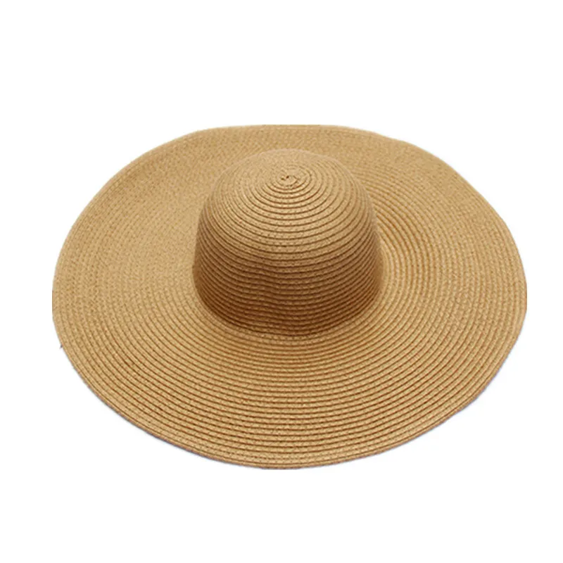 Women Beach Hat - Solid Color Floppy Sun Hat with UV Protection display picture 3