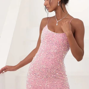 Women's Shiny Velvet Beaded Sequin Bodycon Dress Short Pom Pom Suspender Dress