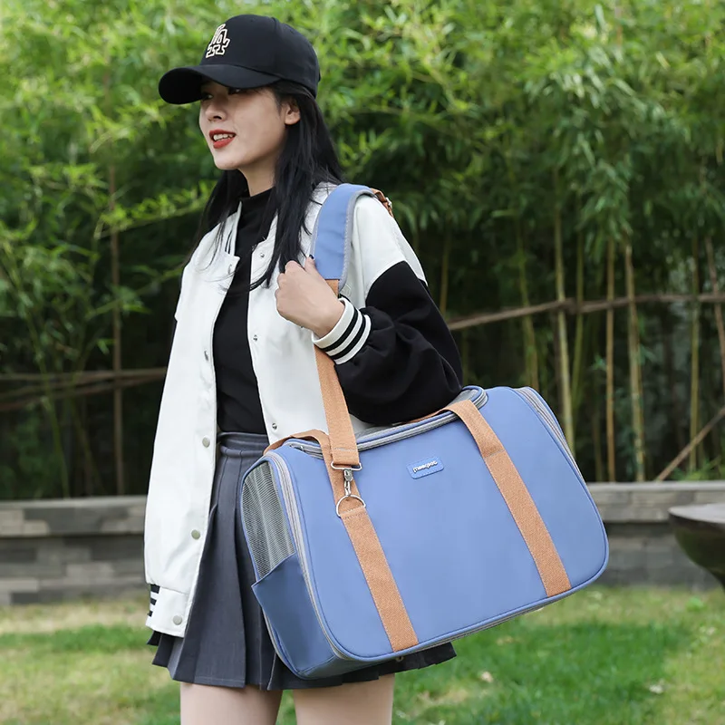Factory-Direct Canvas Cat Carrier portable large-capacity shoulder bag breathable pet backpack