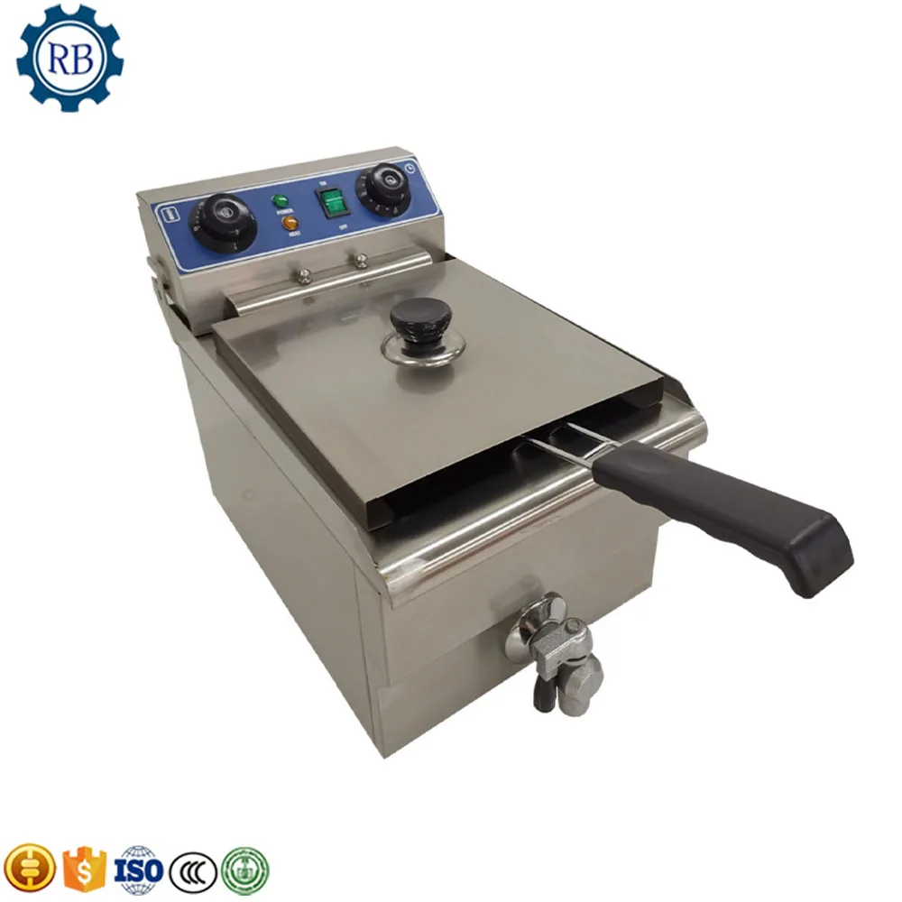 Small Table Model Chicken Frying Machine Single Tank Electric Heated Chicken Wings Fryer Potato Chips Frying Stove for Home