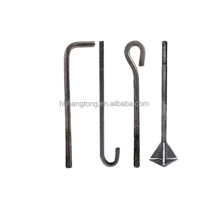 Factory Direct Sale L Type Anchor Bolt Foundation Bolt with Nut and Washer for Building Embedded Anchor Bolt