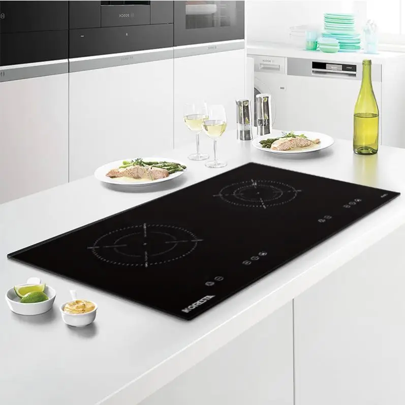High Quality Made in Italy Design Black Induction Cooker Induction Hob With Extraction DIAMOND FLEXI for Kitchen and Cooking