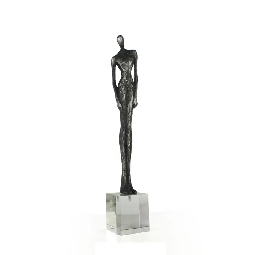 sculpture de figure en résine avec décoration de maison en cristal cristal + résine,cristal sculpté Noël 7*7*42.5 cm décoration de maison disponible