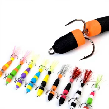 Cheery FISHKING Floating Foam Bait Three Anchor Barbed Hooks Bass Fishing High Carbon Steel Material Bottom Fishing Technique – Hooks – view 2