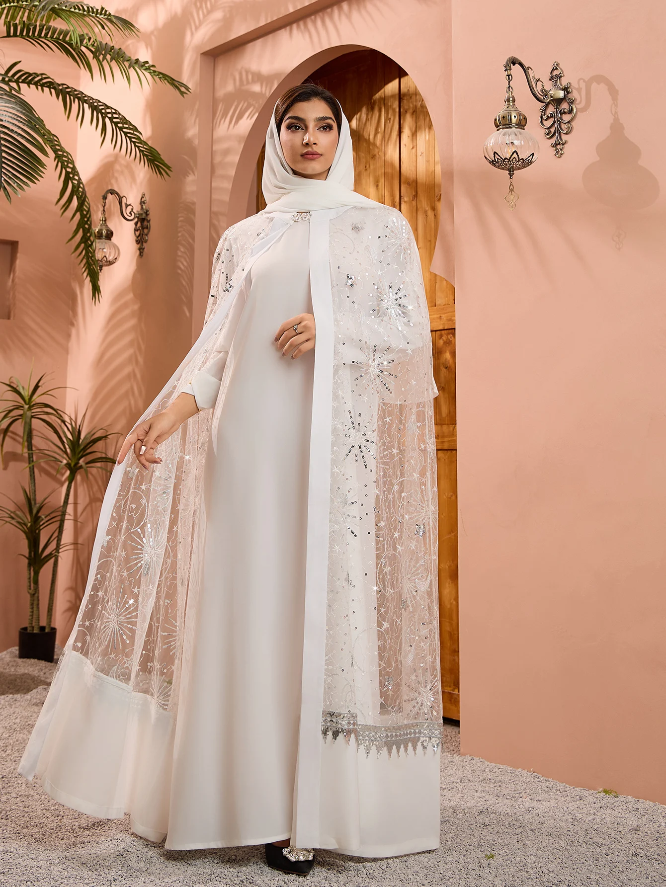design dress muslimah Eid New Muslim 3Pcs Set Khimar Cloak White Inner Wear Loose Robe Traditional Islamic Clothing Please refer to our Bodycon Mesh Mini Dresses Size:16 US (41 EU) elegant islamic dresses for parties Classic Brindle