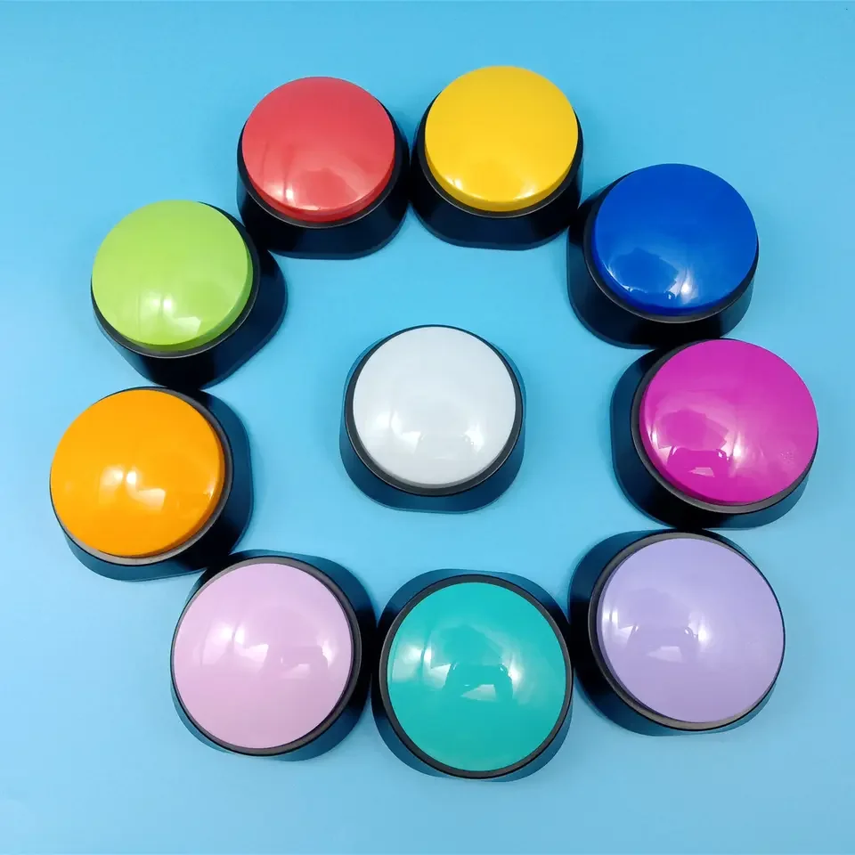 Juego De 2 Pulsadores Con Luz Y Sonido | Botones De Alarma Para Trivia Y Concursos | Accesorios Para Juegos De Mesa Y Clase