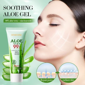 Factory 50g 99% Pure Organic Aloe Vera Gel Natural Hydrating and Soothing Skin Care Gel for Face Post Sun Repair Care