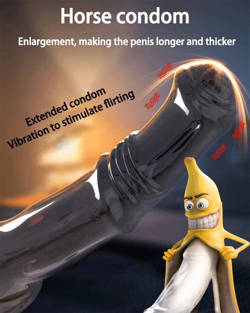 Pferde-Kondom TPE-Material Hlle Penisvergrerung Ejakulationsverzgerung  Wiederverwendbarer Vibrator Massagegert Erwachsenen-Sexspielzeug fr Mnner