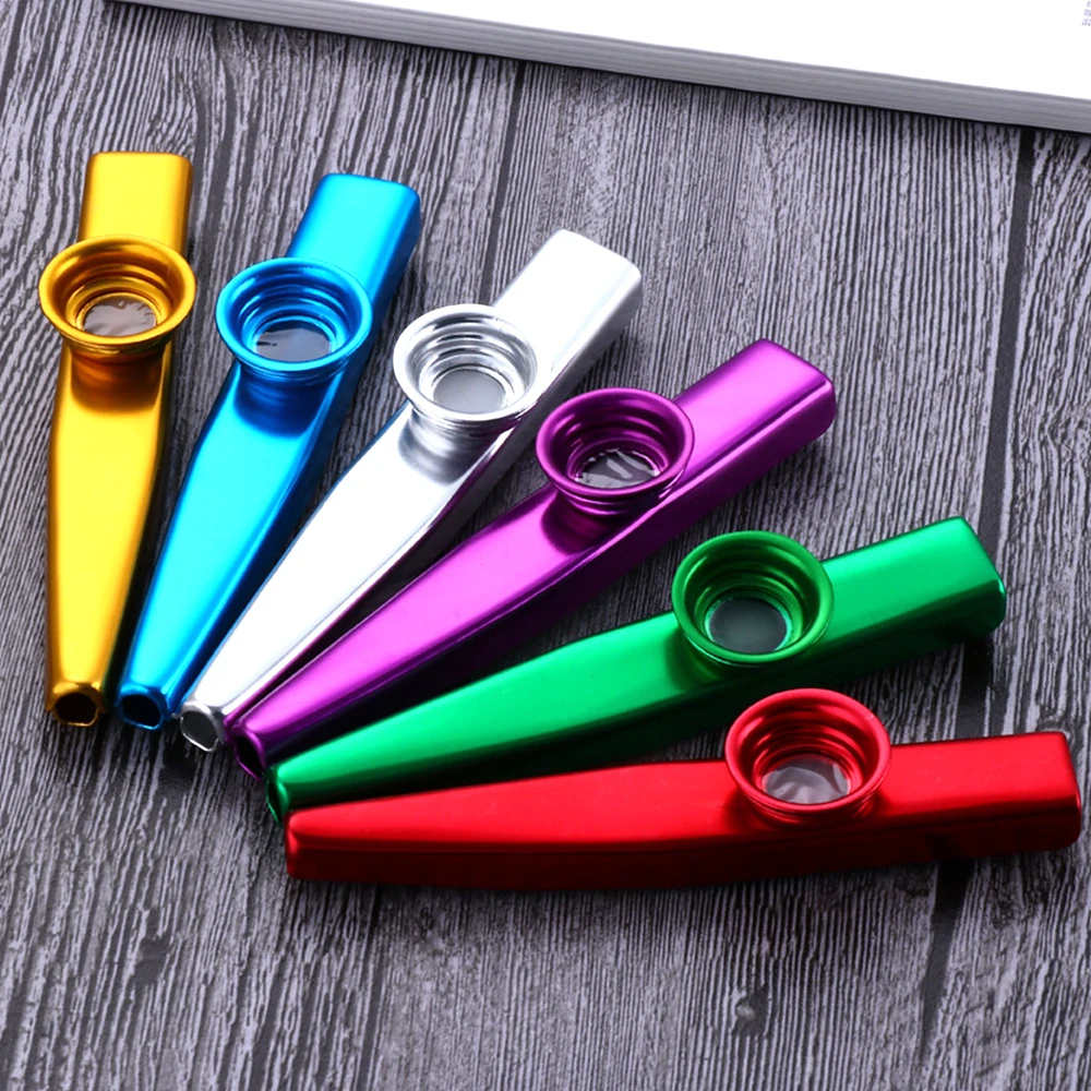 Музыкальные инструменты Kazoos 6 различных цветов металла для детской гитары укулеле скрипки клавиатуры пианино