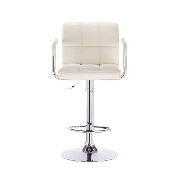 Factory Odm Oem Adjustable Modern White Swivel Bar Stool With Arms