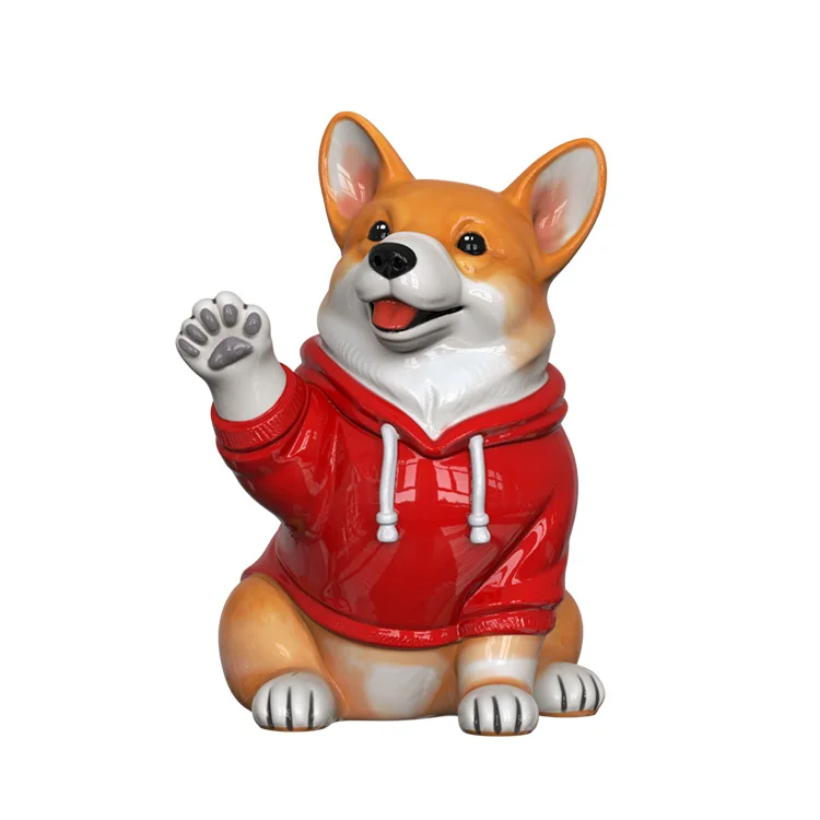 Korkealuokkainen mukautettavissa oleva hoodietyylinen korgi-keramiikkapatsas, tukku-, mukautettavissa oleva boutique-keramiikkapatsas, taide- ja käsityöesine eurooppalaiselle markkinalle