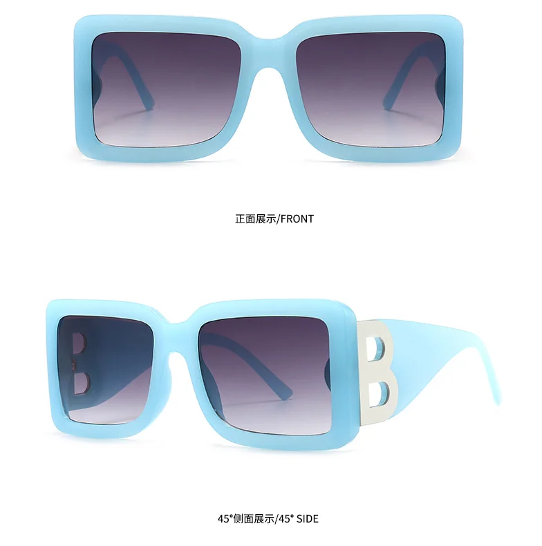 2023 New Thick Frame Sunglasses, Fashion Square Frame Sunglasses  Personality Large Frame, Men's Sunglasses Gift Mirror Box Mirror Cloth -  Temu