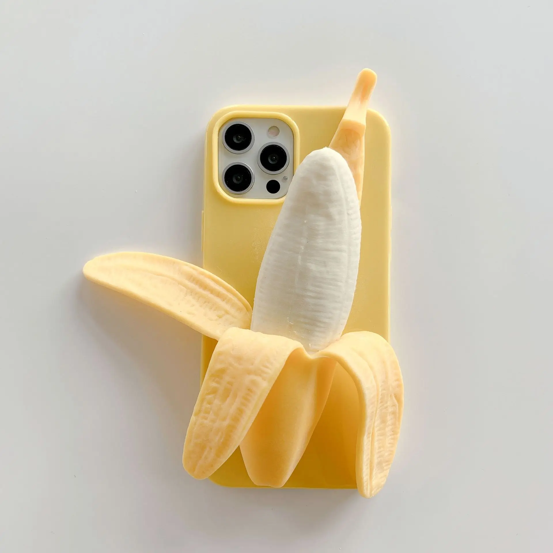 2022 Soft Designer stereo simulation decompression banana fruit phone case fidget tpu phone case