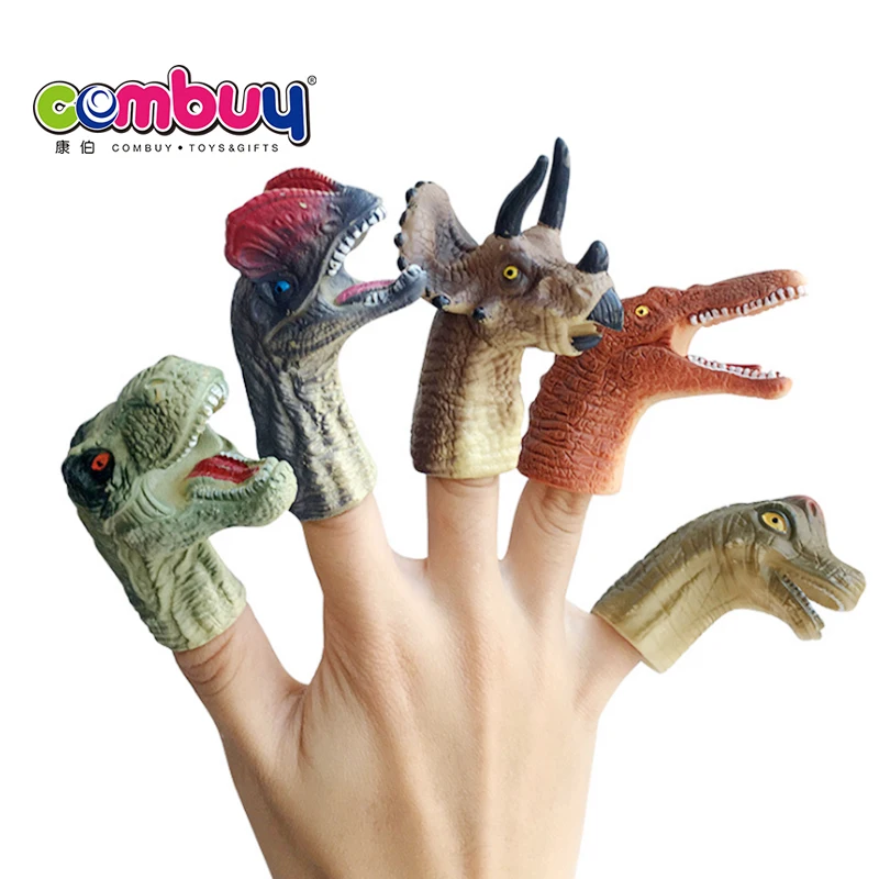Lot de 5 petites marionnettes à doigts dinosaures en caoutchouc souple - France