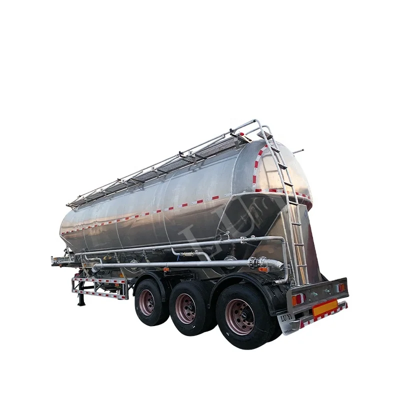 LUYI VEHICLE 3 Axle 42 Cbm 4 CONE Bulk Fly Ash Aluminum Flour Powder Transport tank Tanker Semi Trailer