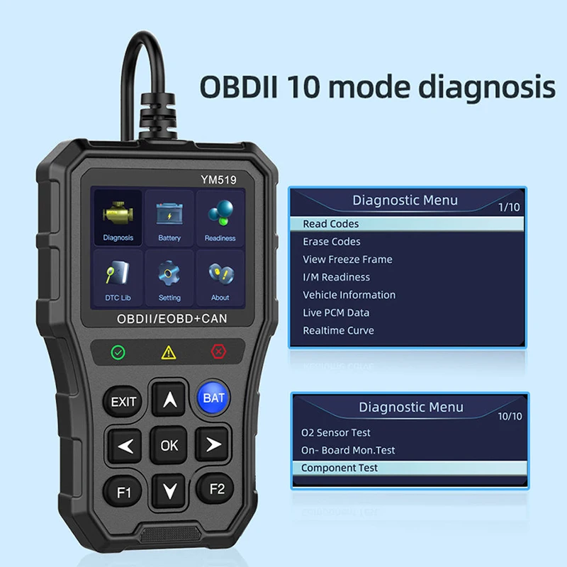 519 ObdII Vehicle Scan Professional Scan Tool 2.8 Inch Screen Obd2