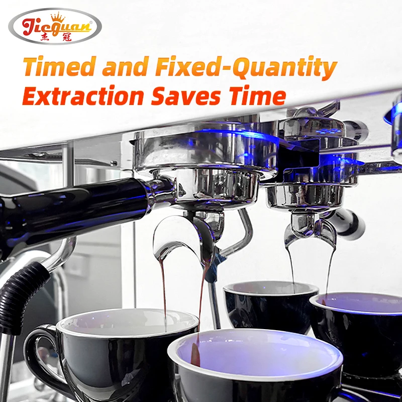 Commercial Intelligent Semi-automatic Italian Expresso Coffee Machine Two Head Display Screen