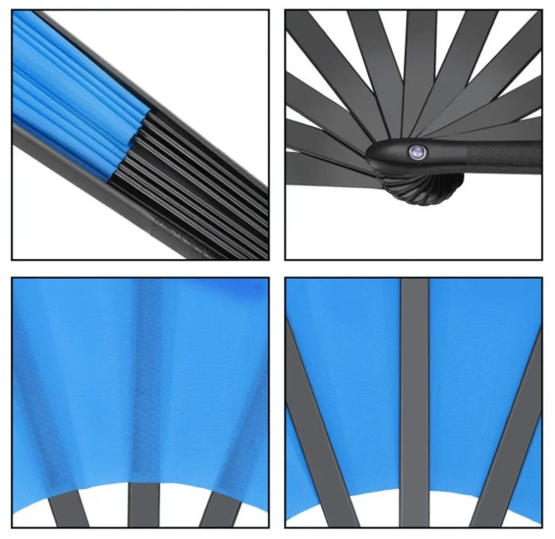 Bsbh 33cm Reflect Light Bamboo Hand Fan Sound Hand Fan Customized Logo