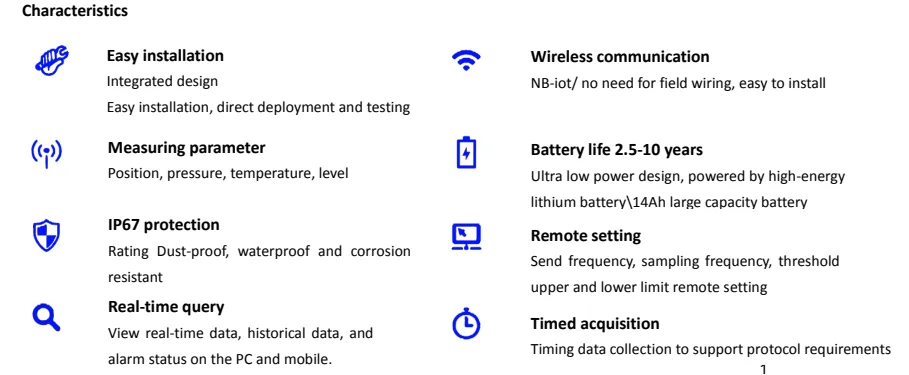 Battery Supply Iot Wireless Wifi Pressure Sensor With Display