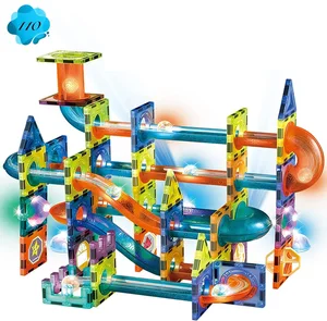 EPT 110Pcs Light Magnetic Tiles Building Blocks Magnetic Marble Run Blocks Toys