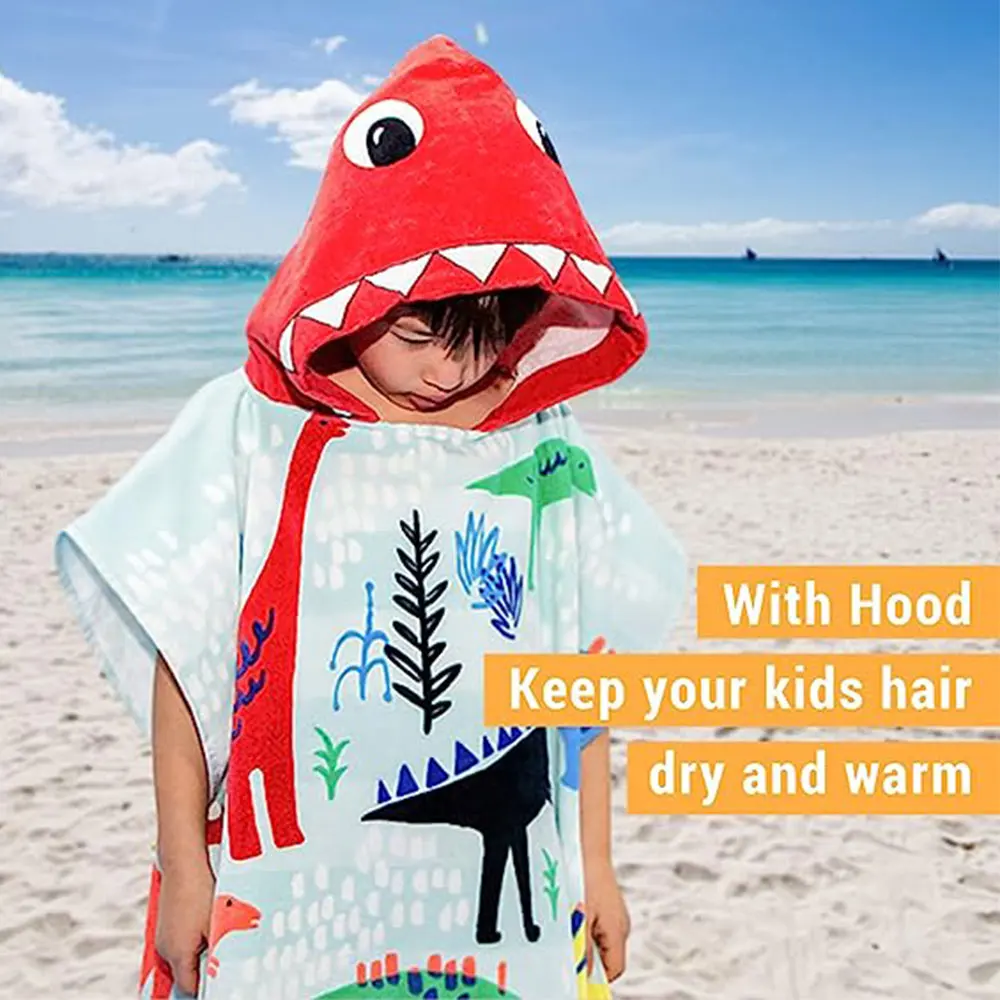 Luxury Muslin Hooded Sand Free Kids Robe Poncho Beach Towels - Buy Sand ...