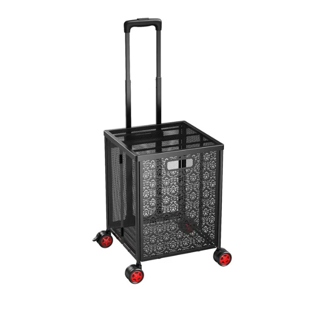 Carrello per la Spesa, il Lavanderia e per Salire le Scale, Carrello Pieghevole in Acciaio al Carbonio per il Trasporto