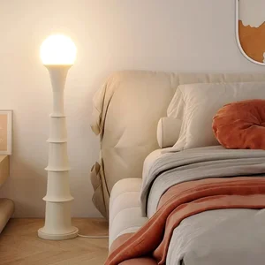 2026 Simple Modern Creative Wabi Sabi Style LED Bedroom Floor Lamp Iron Body for Home Decor in Living Room and Next Room