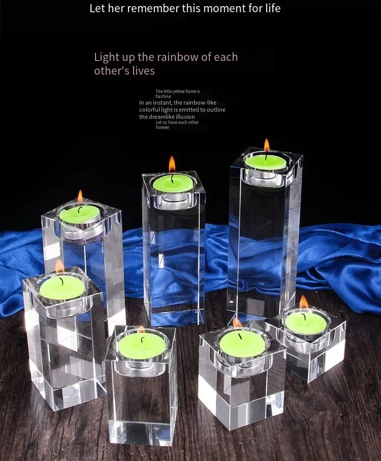 Luxury European crystal candlestick with high light transmittance, pure and impurity-free candlelight dinner