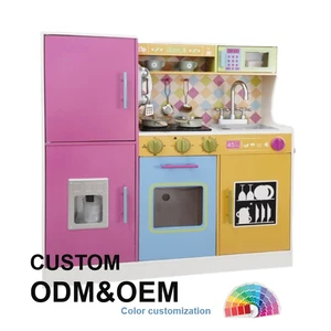 EDULAND Wooden Kitchen Play Set for Kids Toddlers Preschool Children Aged 3+ Years Cocina De Juguete Toy Kitchen Accessories