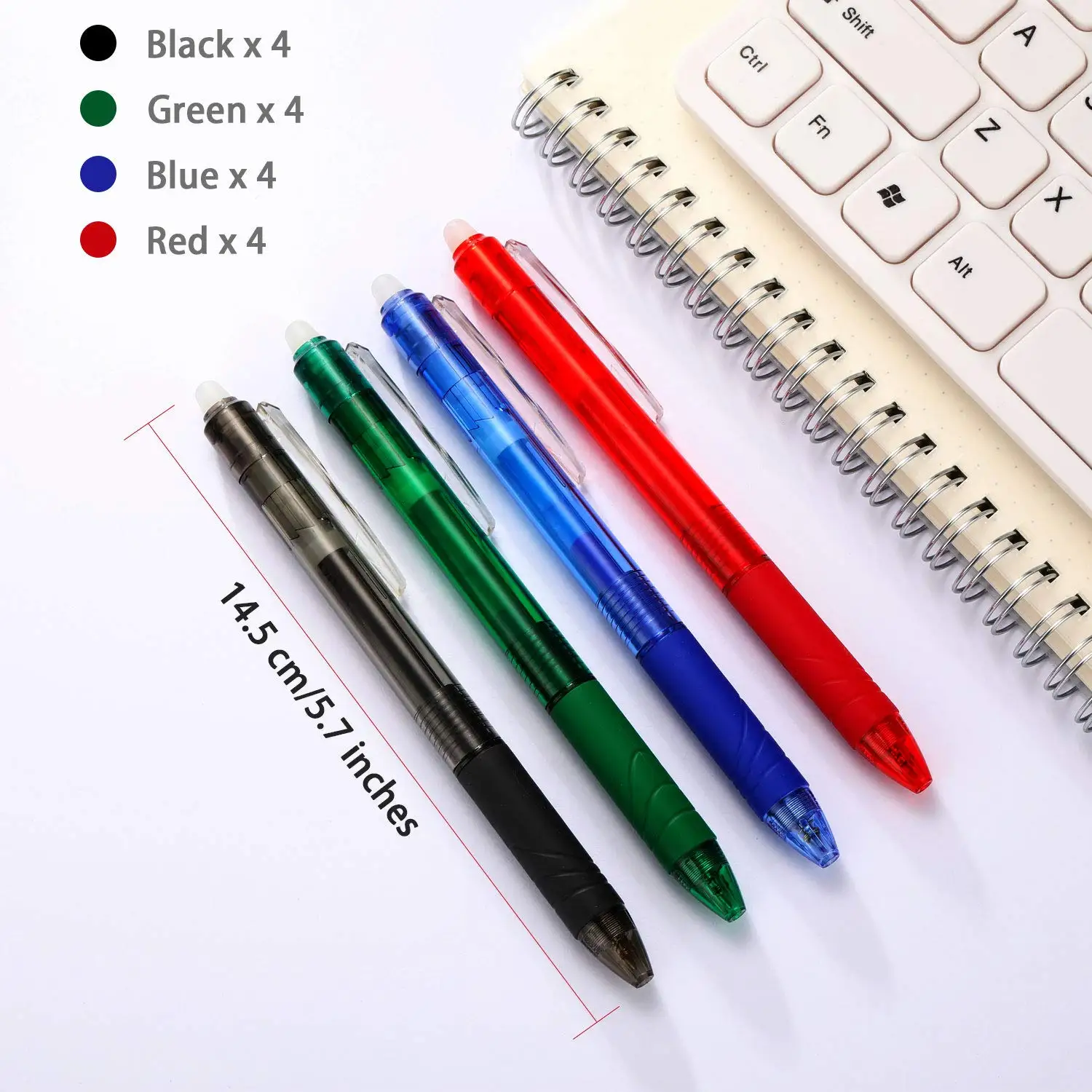 Retractable Erasable Gel Ink Pens Clicker Eraser Pens Fine Point 0.7 Mm