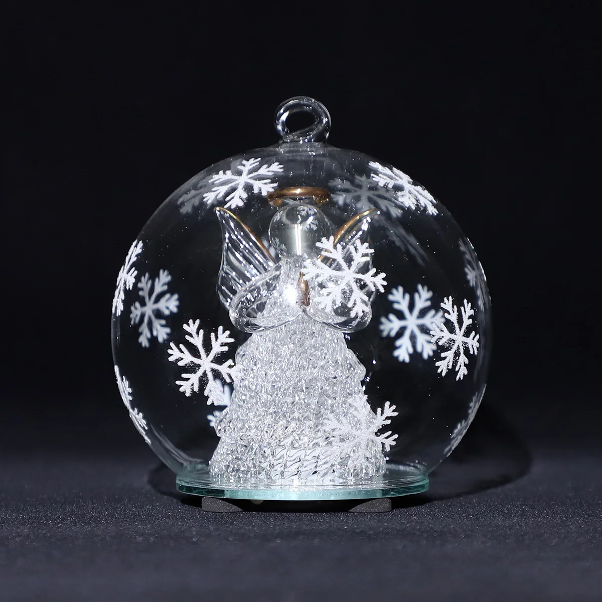 Creative home decor products glass ball with angel inside hanging ornament for Christmas tree