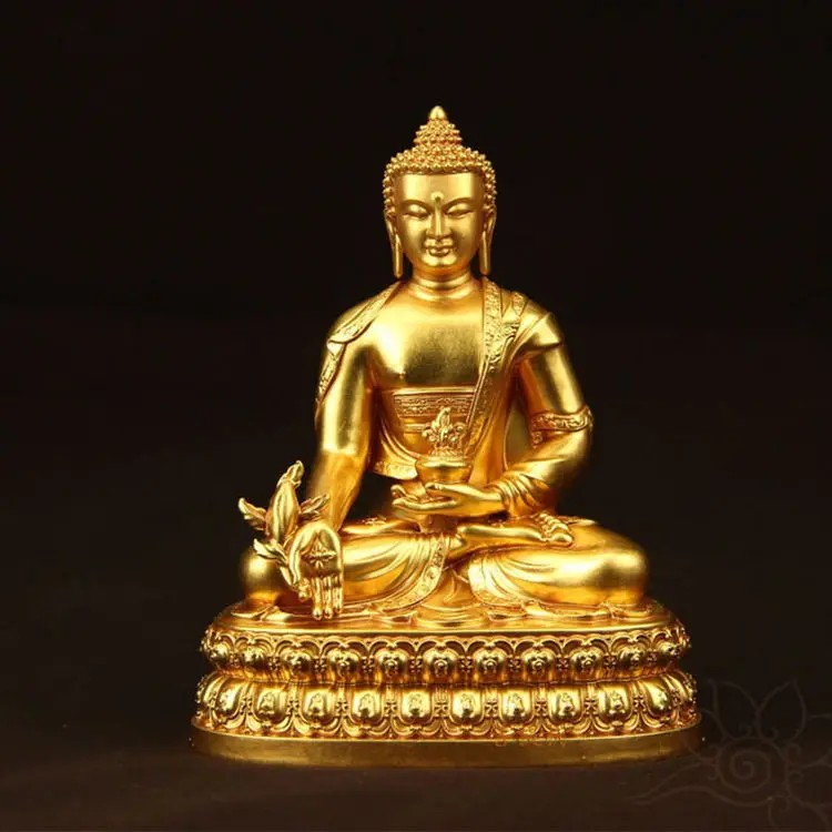 Buddha Small Size Copper Buddhism Crafts Mini Buddha Figurine Golden Buda-Estatua Car Decoration Carried Amitabha Buddha