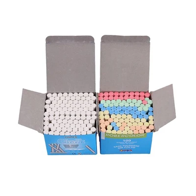 Заводская дешевая оптовая продажа 100 шт. мел белый и цветной школьный классный