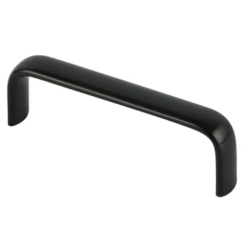 Aluminum pull handle black anodized, oval, 2.5" wide,  .75" tall, 4-40, RoHS compliant