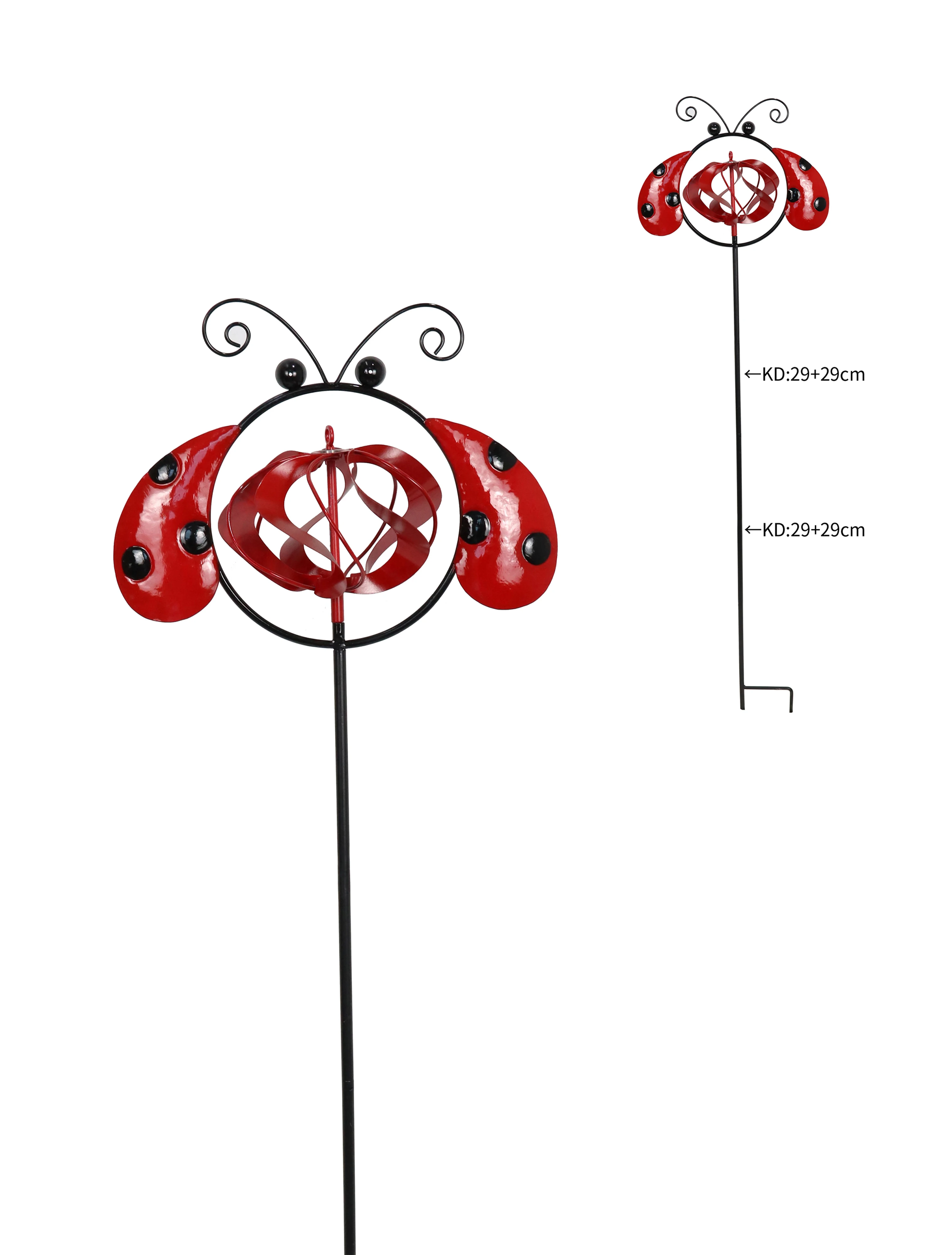 Outdoor Metal Art Funny Beetle Wind Spinner  Stake as pic shows