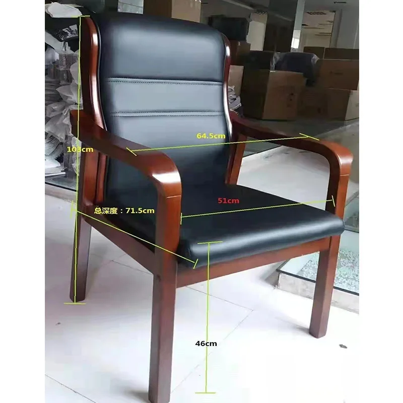 Executive Leather Modern Comfortable Wooden Office Seat Computer Manager Leather Chairs Luxury Sillas De Oficina Customization image 3