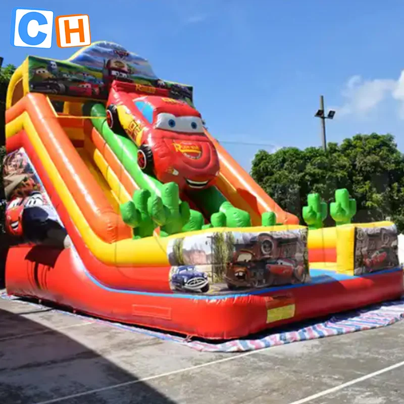 CH Custom Outdoor Bouncy Inflatable combo water Slides Bounce Car Playground Big Commercial Kids games Inflatable Slides