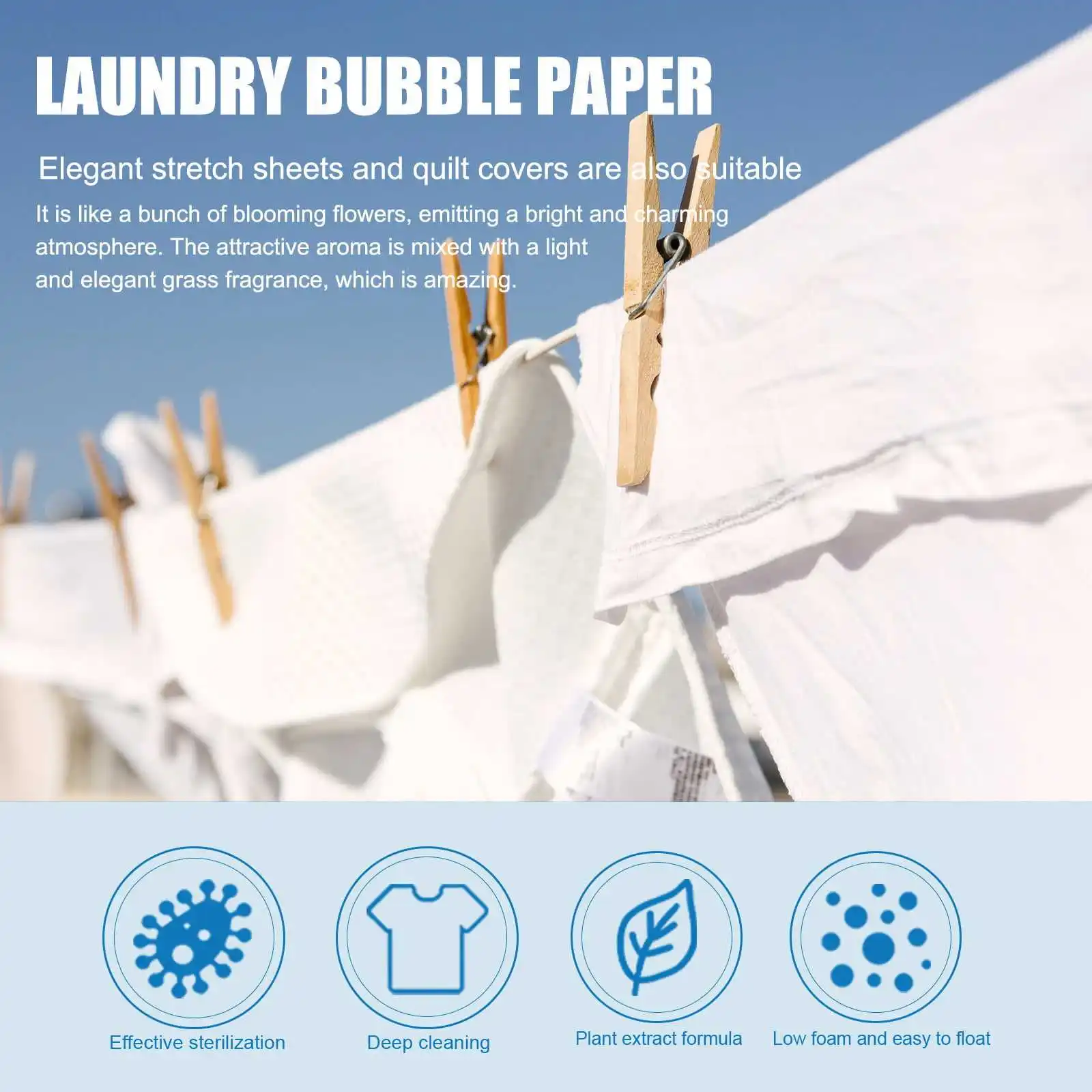 Laundry Sheet Factory Washing Detergent Paper Soap Sheets Hypoallergenic Waterless Detergent in Sheets for Clothes
