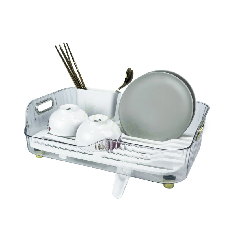 Promoção, Caixa Plástica Leve e Luxuosa, Transparente com Alça para Transporte, Adequada para Armazenamento de Taças e Talheres na Cozinha