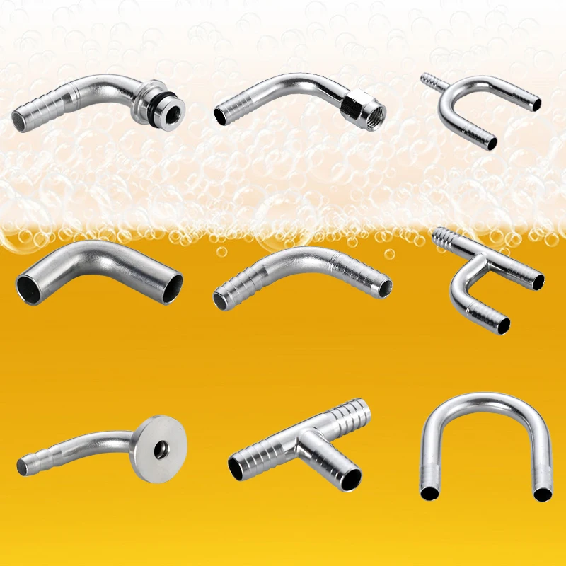 1/2 Barb Hose Elbow with Swivel Hex Nut Stainless Steel Fittings