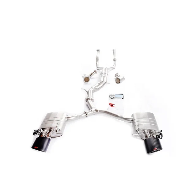 Hot Design Performance Muffler Carbon Fiber  Tips Piping Exhaust System for Audi RS4 B9 2.9T V6 2018+