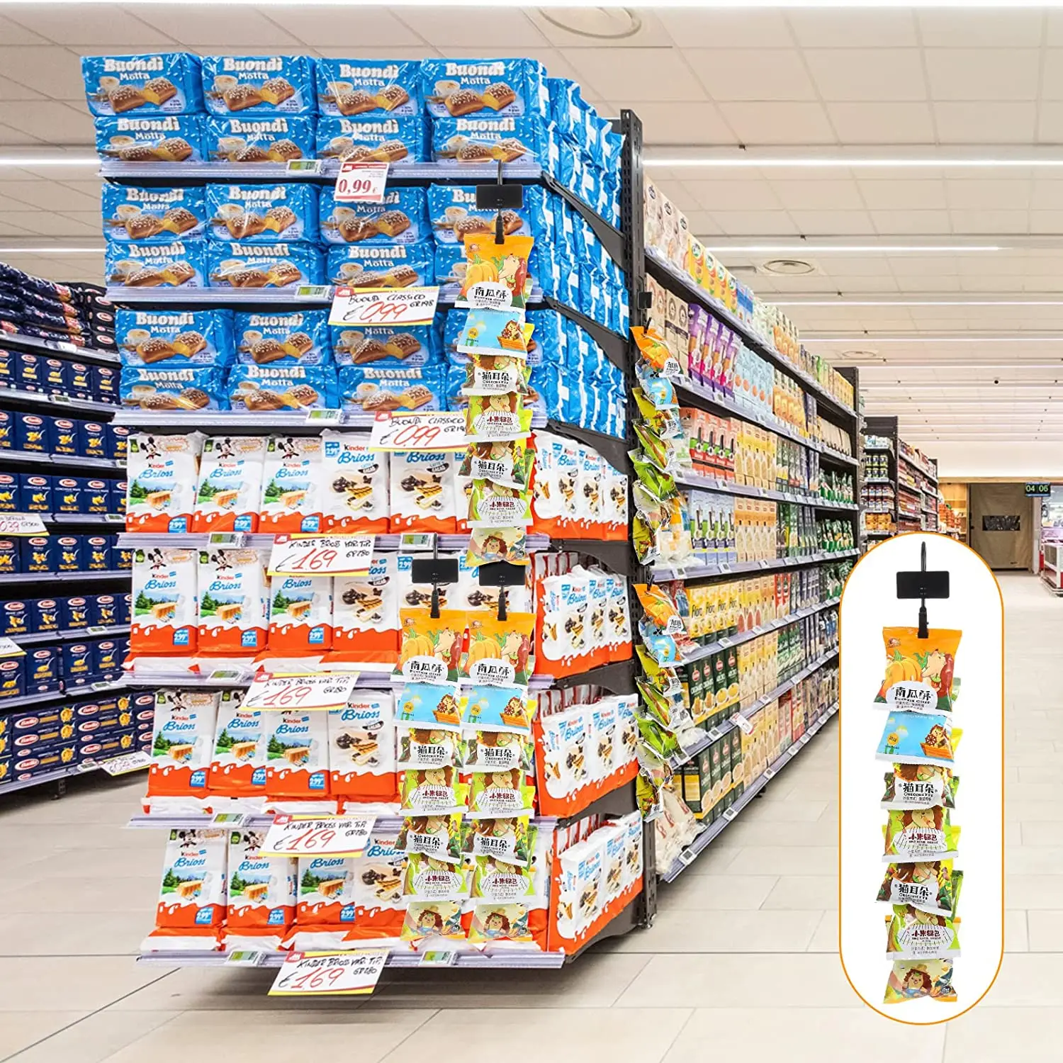 Retail Plastic Metal Merchandising Hanging Merchandise Display Clips Strips