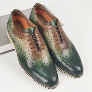 2026  Luxury Handcrafted Men's Dress Shoes Genuine Leather Business Oxford Italian Formal Shoes